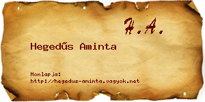 Hegedűs Aminta névjegykártya
